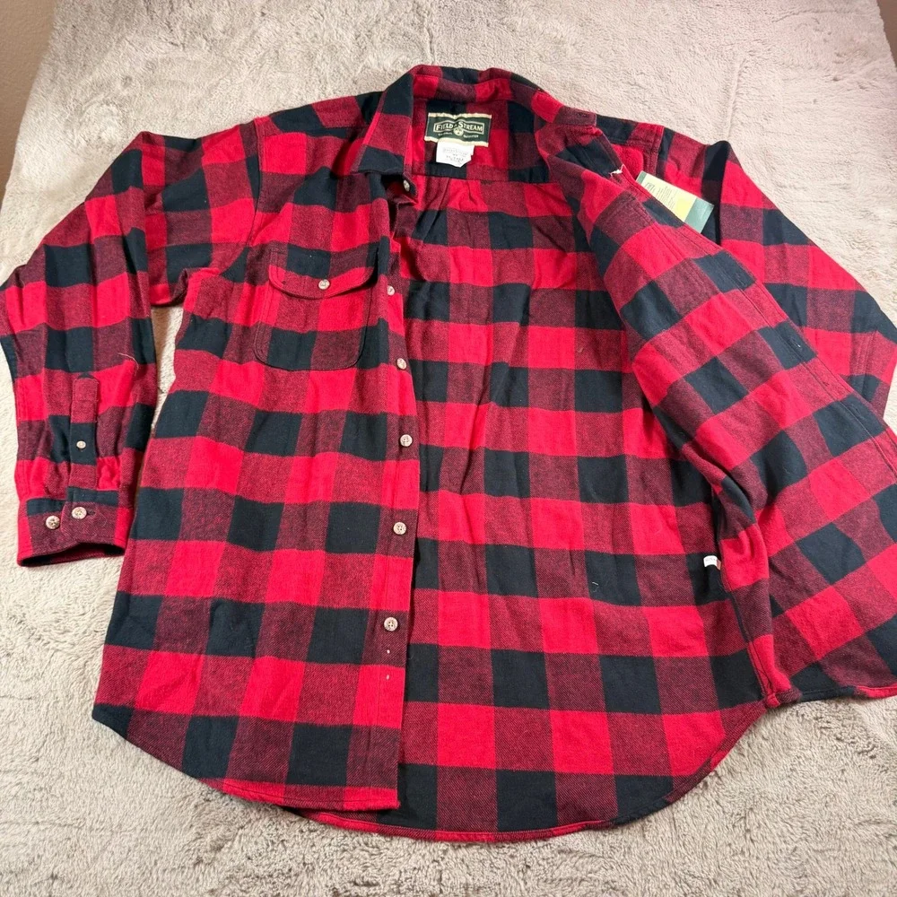NWT Field & Stream Flannel‎ Shirt Mens XL Tall Red Buffalo Plaid Hunting Camping